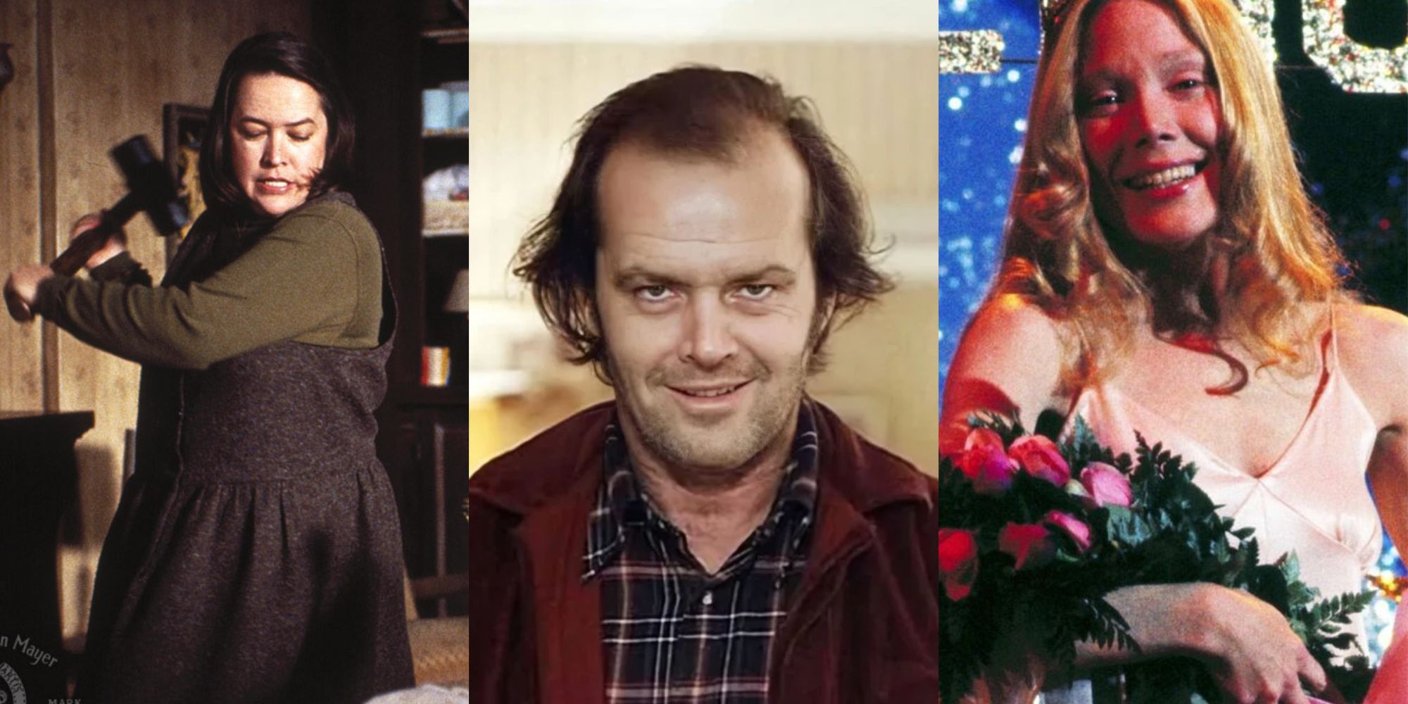 Split images of Misery, The Shining, and Carrie