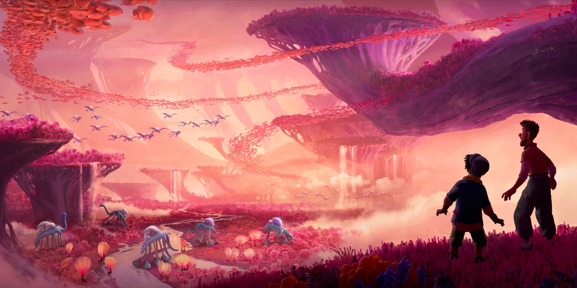 The alien planet landscape in Strange World