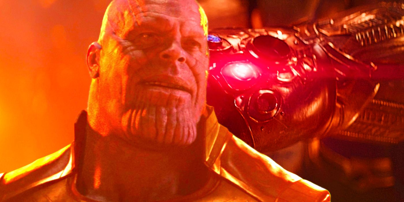 Thanos with Reality Stone in Infinity War