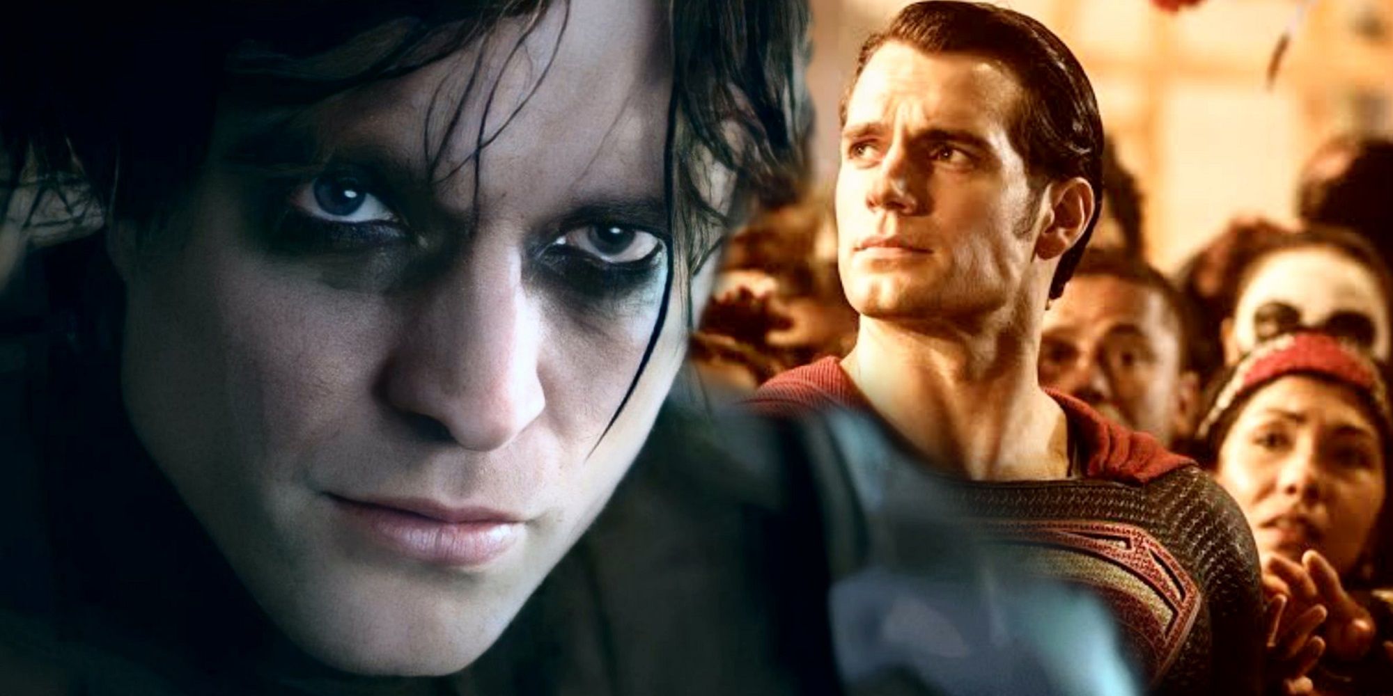 Robert Pattinson como Batman e Henry Cavill como Superman