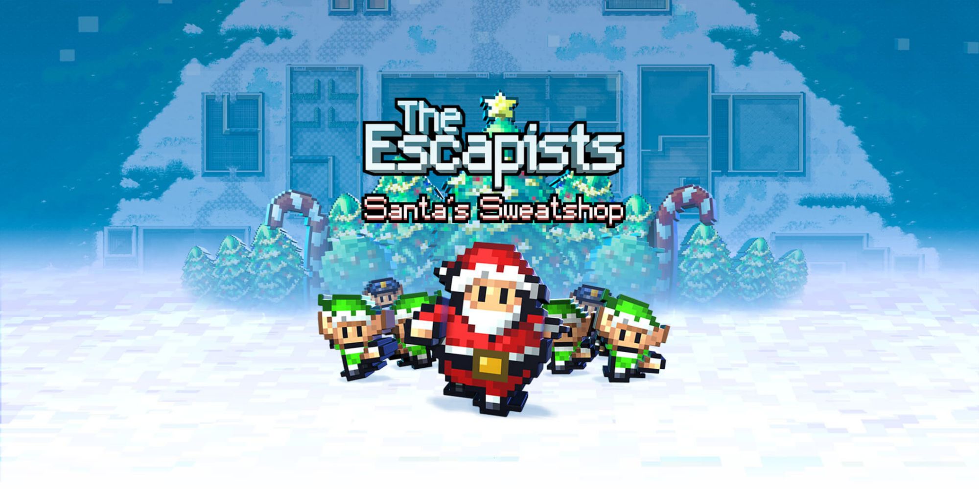 Promotional art for the Santa's Sweatshop Escapists 2 DLC.