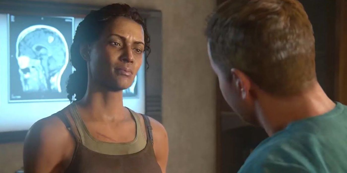 Marlene speaks to an orderly in the hospital in The Last of Us 2 
