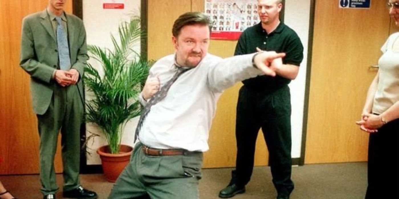 David Brent dançando no The Office UK
