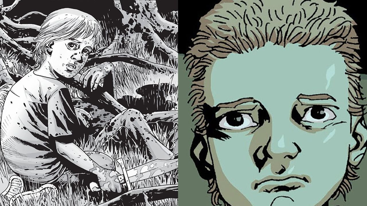 Split image of Ben and Billy from The Walking Dead comics