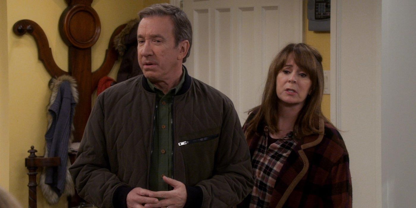 tim allen as mike baxter and patricia richardson as helen potts in last man standing