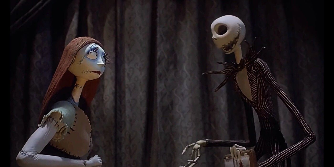 jack and sally talking in nightmare before christmas