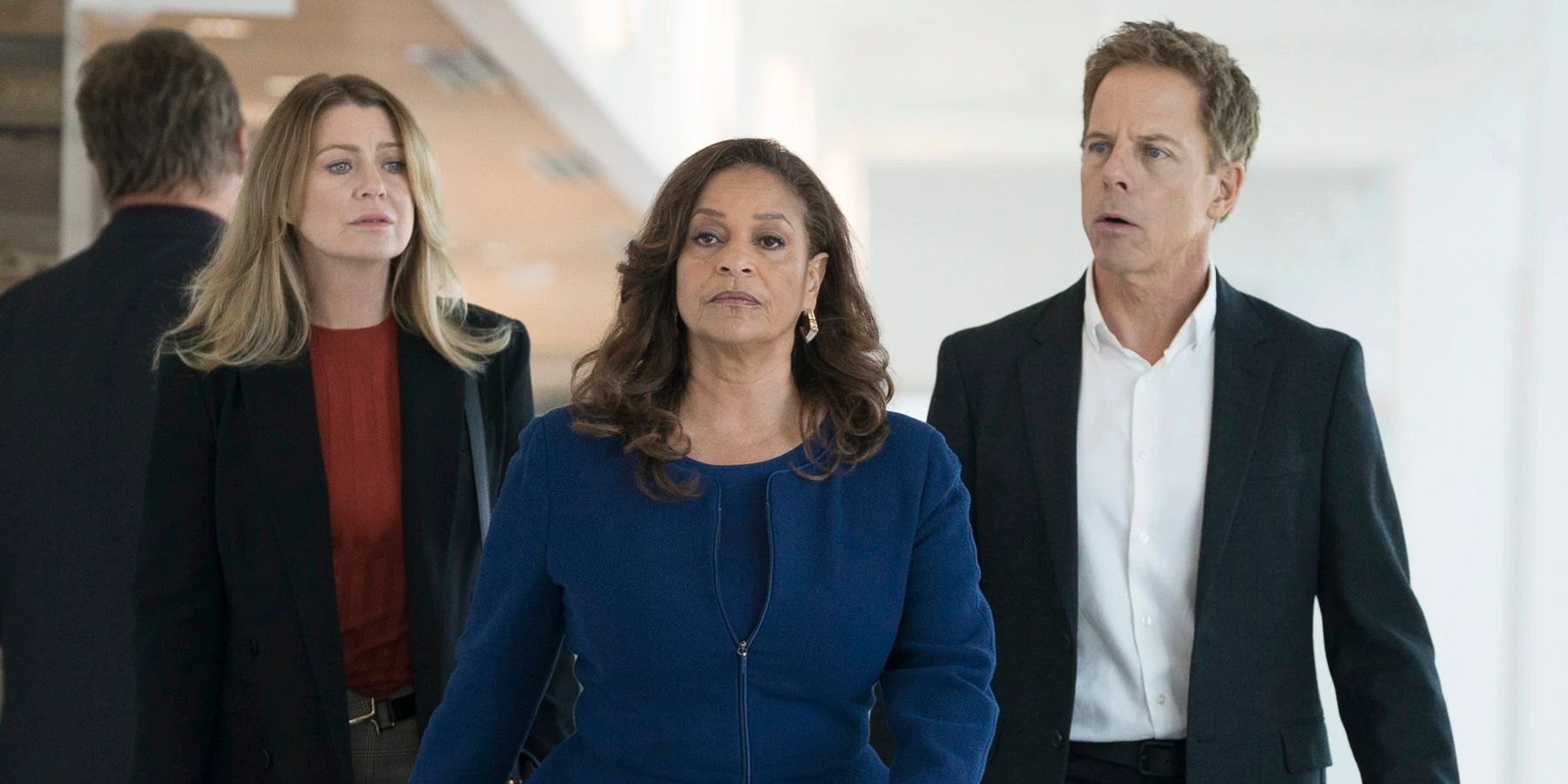 Meredith Grey, Catherine Fox &amp; Tom Koracick In Grey&rsquo;s Anatomy.jpg