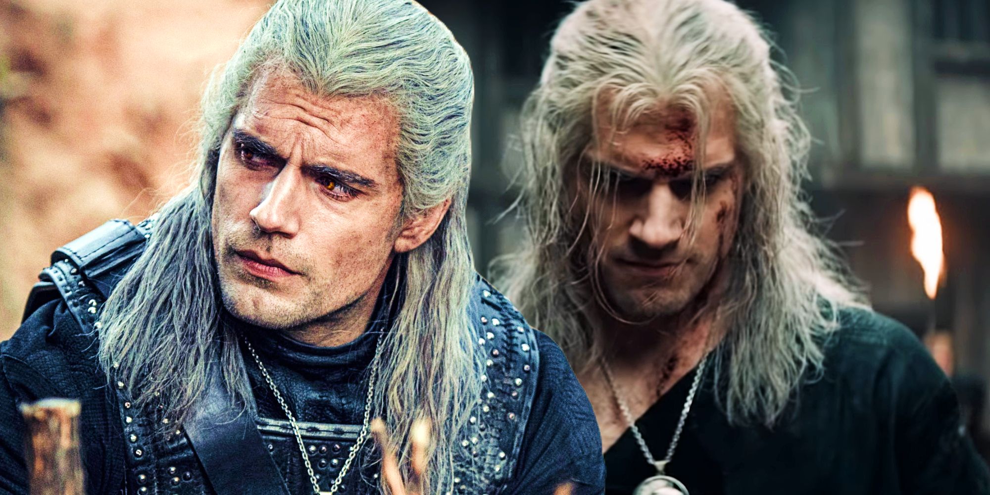 Deux photos d'Henry Cavill dans le rôle de Geralt de Riv