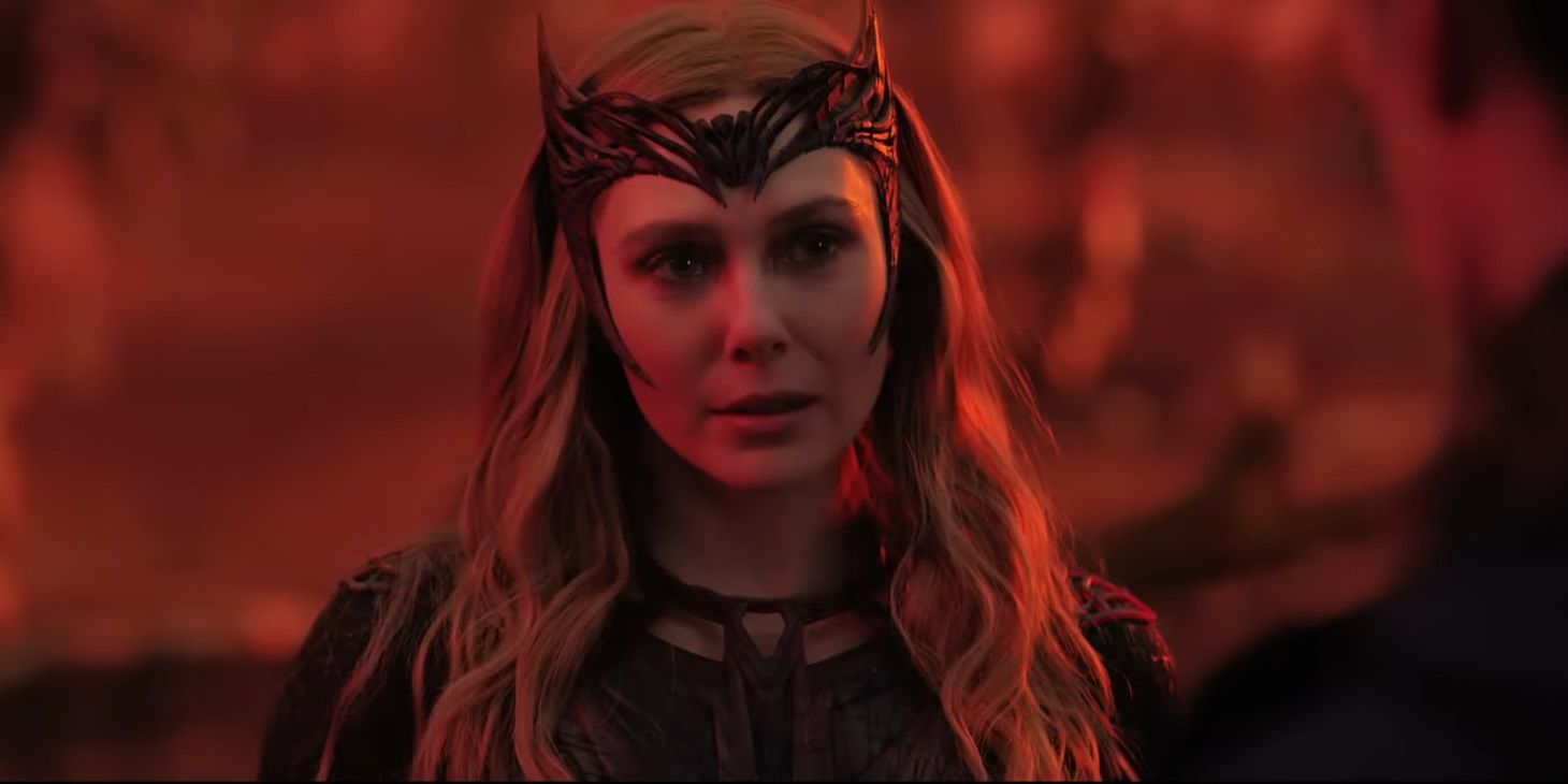 Wanda looking sinister at Doctor Strange in Doctor Strange in the Multiverse of Madness