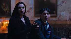 Gwen Jones as young Morticia Frump and Lucius Hoyos as young Gomez Addams in Netflix's Wednesday