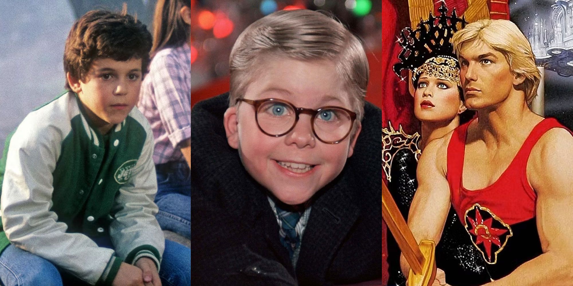 Split image with child actors from the 80s and Flash Gordon