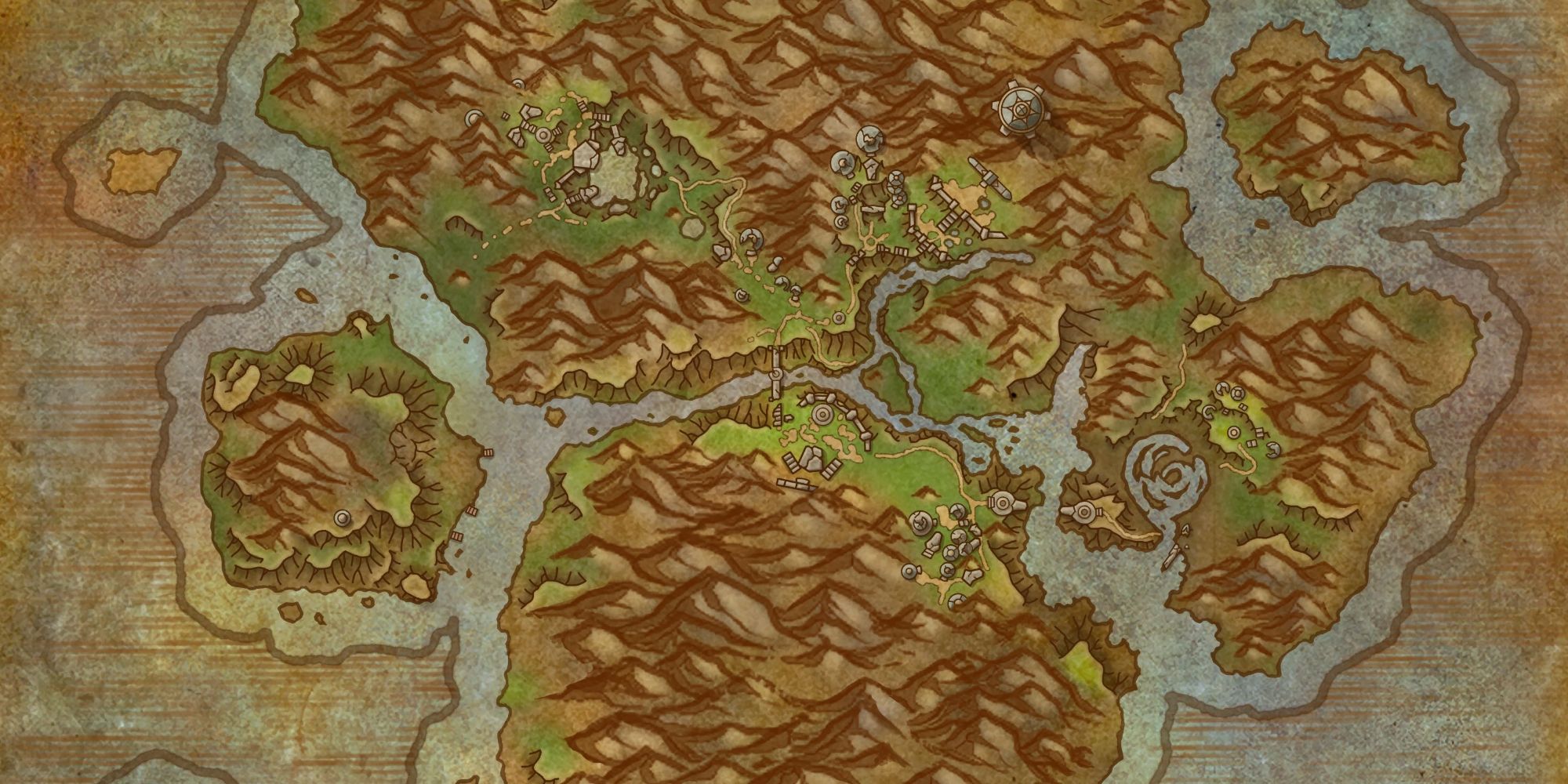 Um mapa de Forbidden Reach de World of Warcraft, a área inicial da expansão Dragonflight.