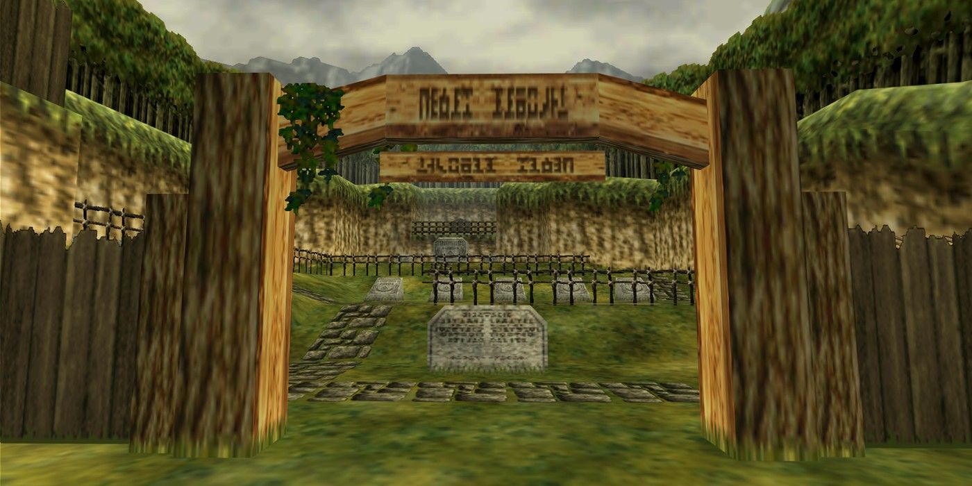 The Kakariko Village Graveyard, as seen in The Legend of Zelda: Ocarina of Time.