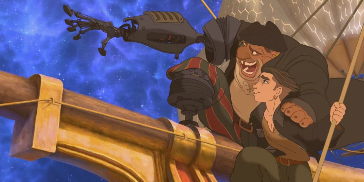 John Silver with Jim Hawkins in Treasure Planet