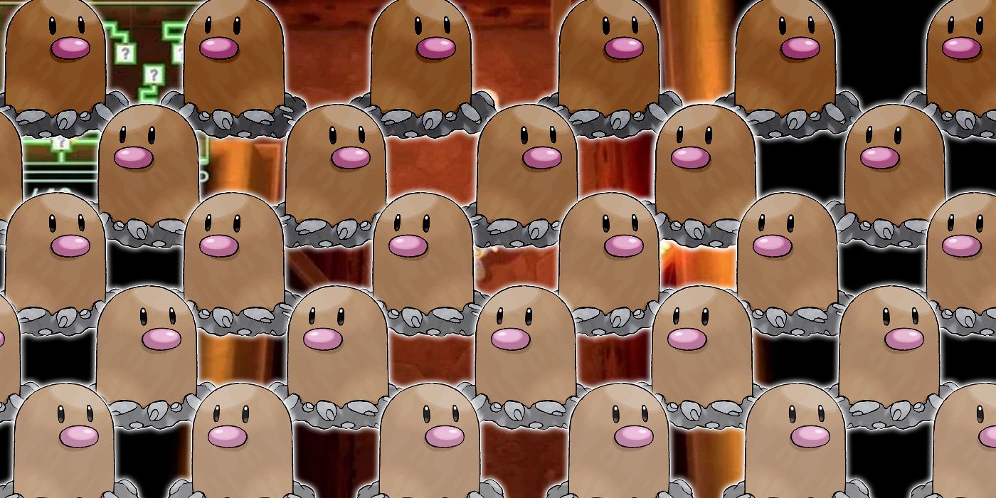Pokemon BDSP's Grand Underground covered in 30 different images of Diglett