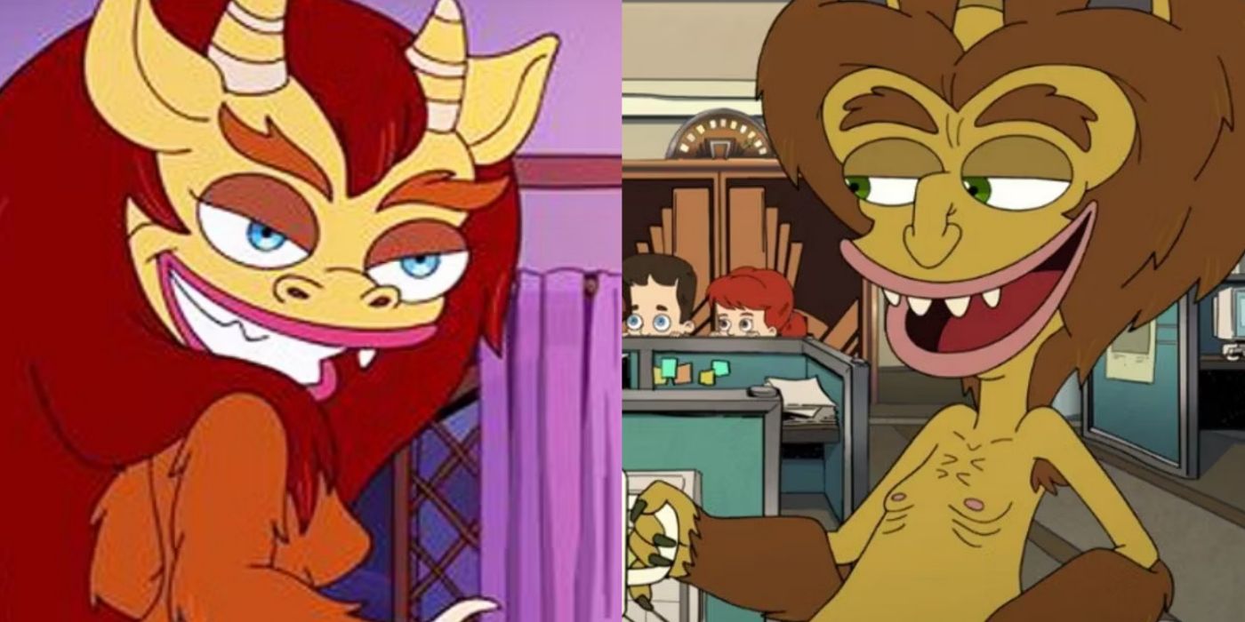 A split screen of Connie and Maury on Big Mouth