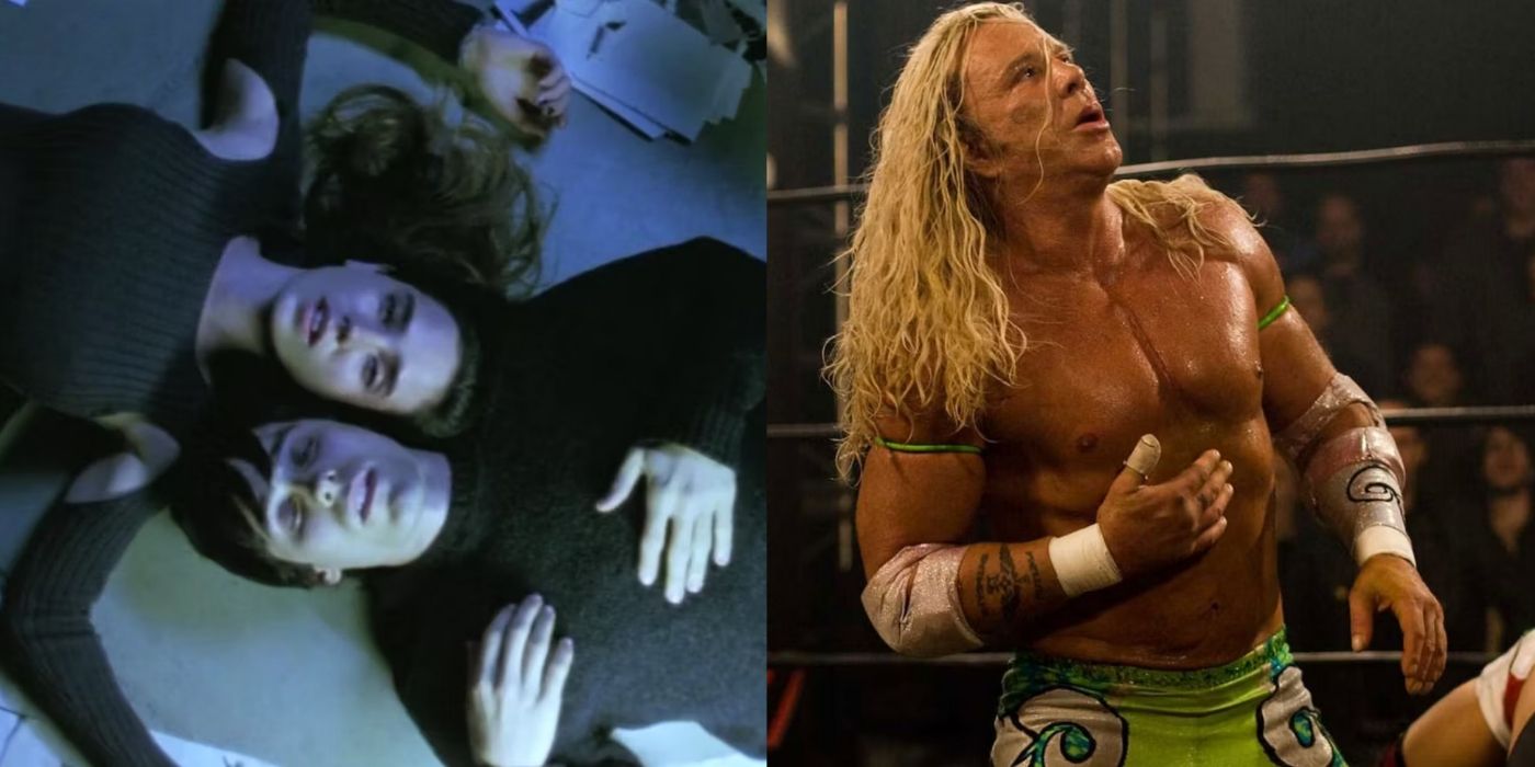 A split screen of Requiem of a Dream and The Wrestler.