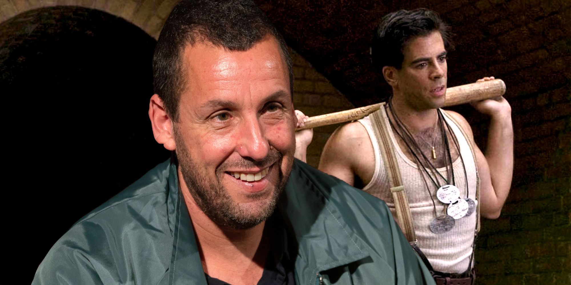 Adam Sandler and Inglourious Basterds' Bear Jew juxtaposed in a custom image