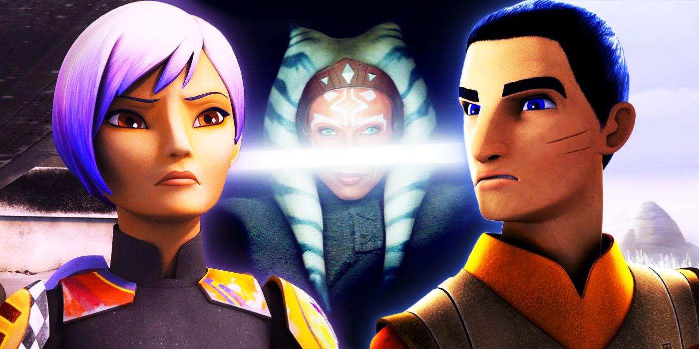 Ahsoka, Ezra Bridger and Sabine Wren from Star Wars Rebels and Ahsoka