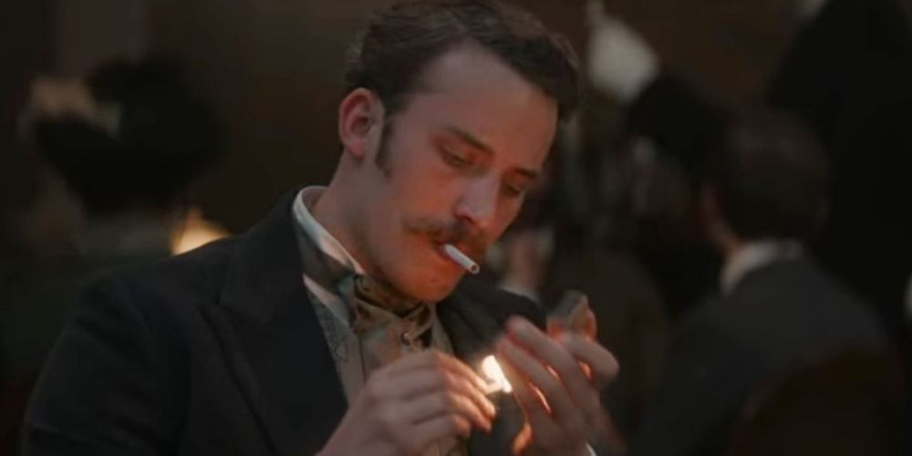 An image of Lucien smoking a cigarette in 1899