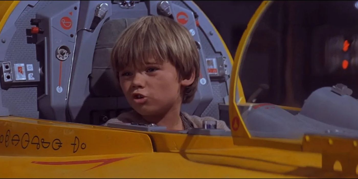 Anakin em um Naboo Ship em Star Wars Episódio 1