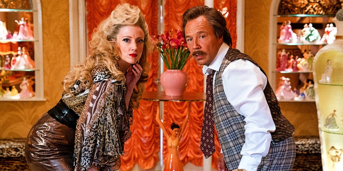 Andrea Riseborough and Stephen Graham as Mr. and Mrs. Wormwood in Matilda the Musical