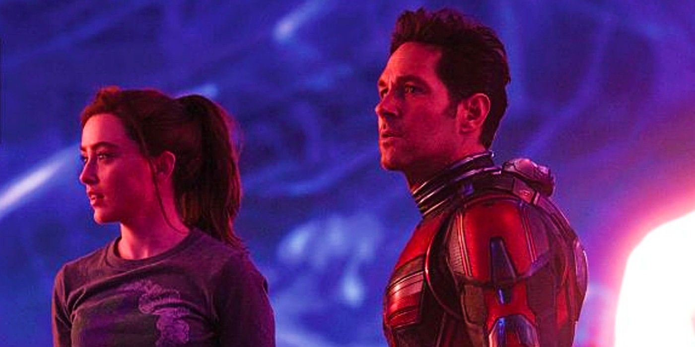 Paul Rudd as Scott Lang and Kathryn Newton as Cassie Lang in Ant Man and the Wasp Quantumania