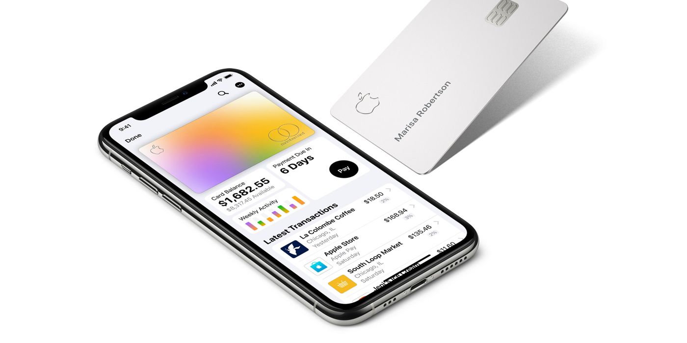 Apple Card in the wallet app next to the Titanium credit card