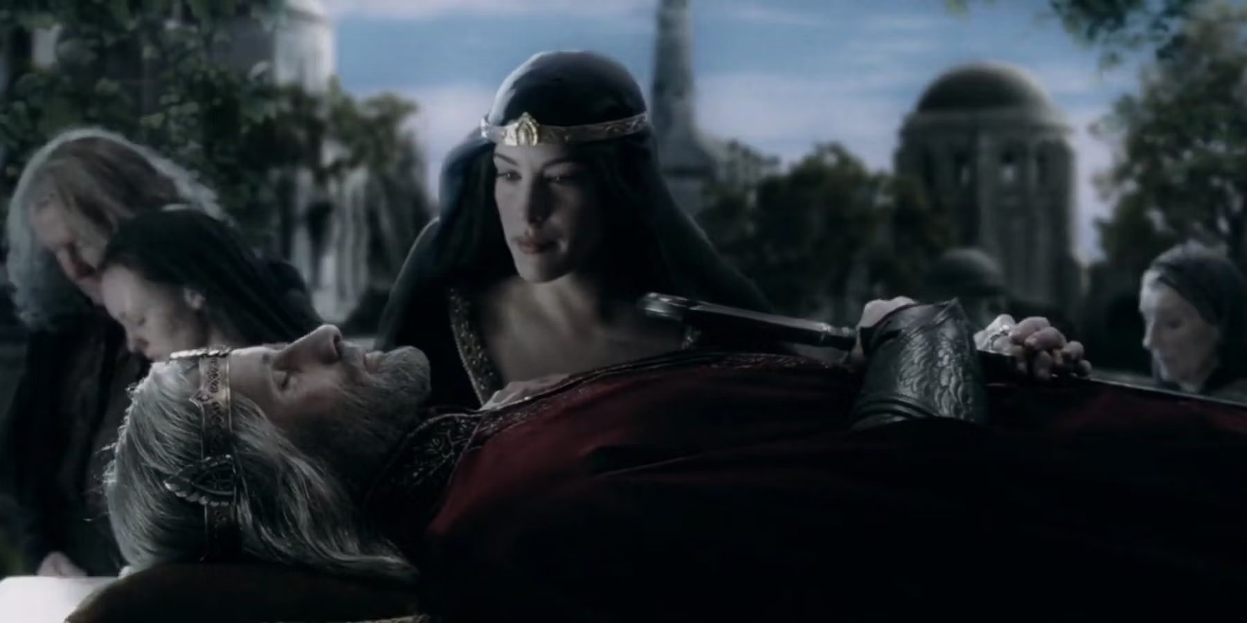 Aragorns death with Arwen beside him