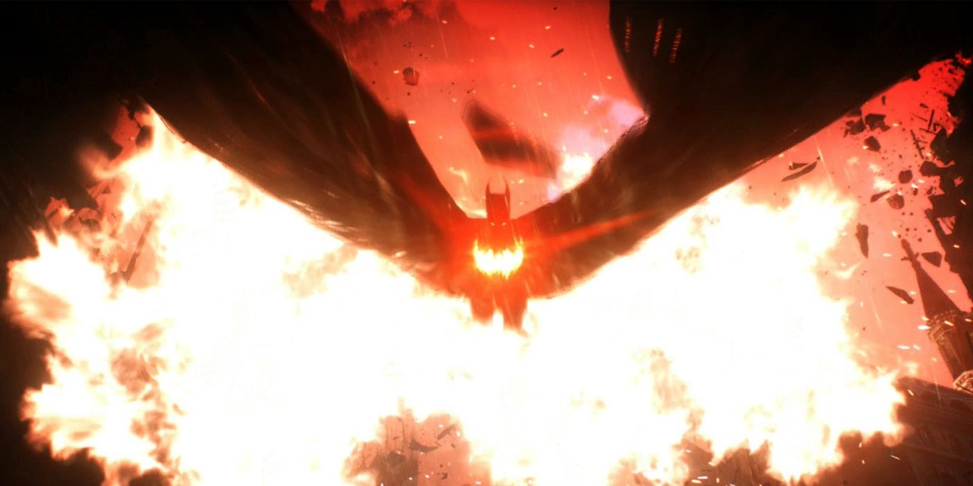 Batman returns after faking his death in Batman: Arkham Knight's Knightfall ending