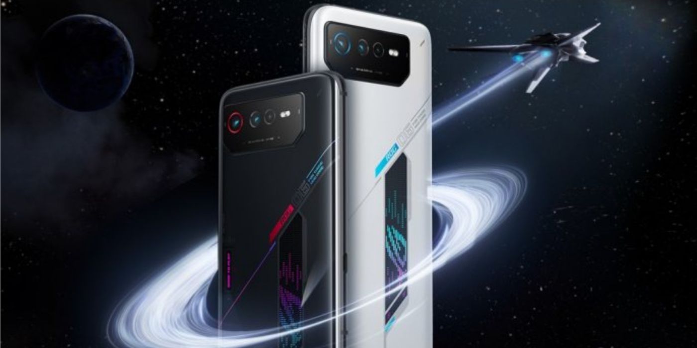 Promo image of the black and white ASUS ROG Phone 6 Pro models.