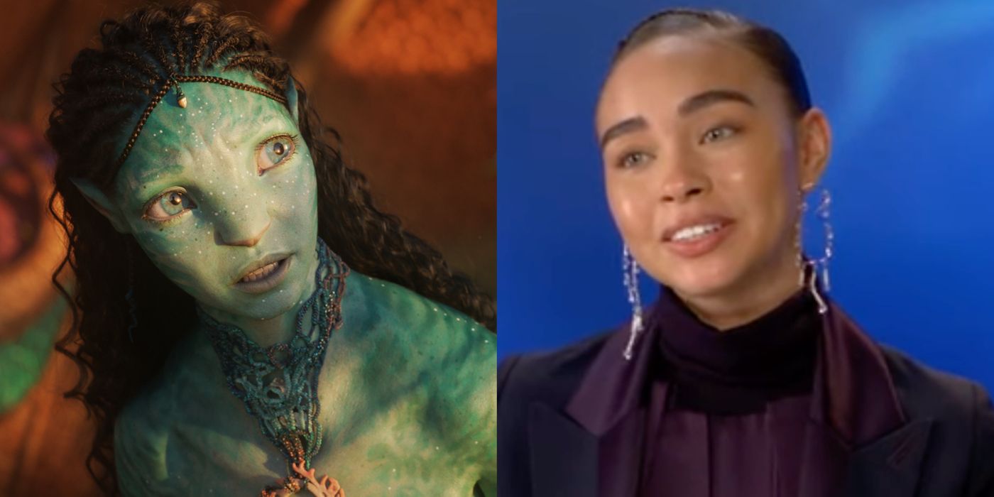 Split image of Reya in Avatar: The Way of Water and Bailey Bass