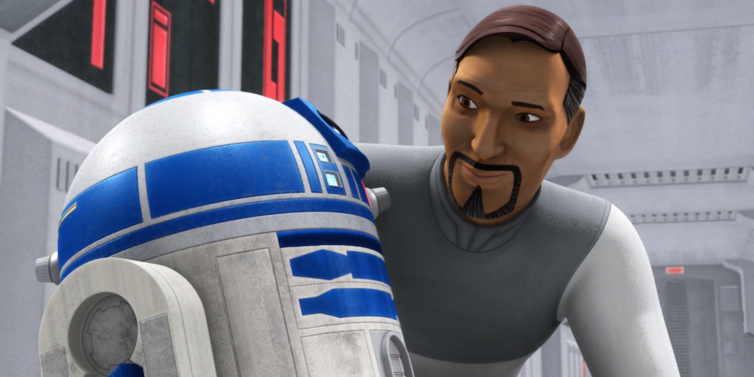 Bail Organa e R2-D2 em rebeldes