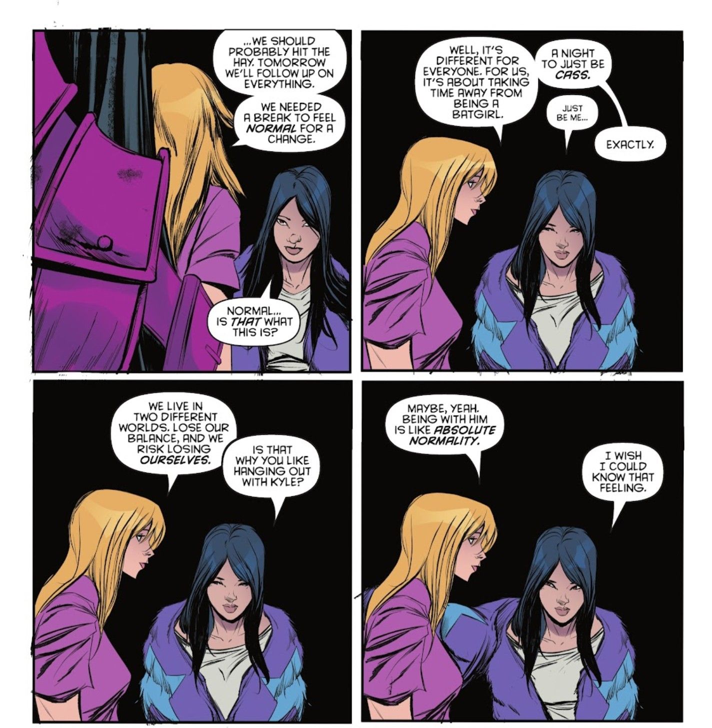 Batgirls Stephanie Brown e Cassandra Cain discutem normalidade