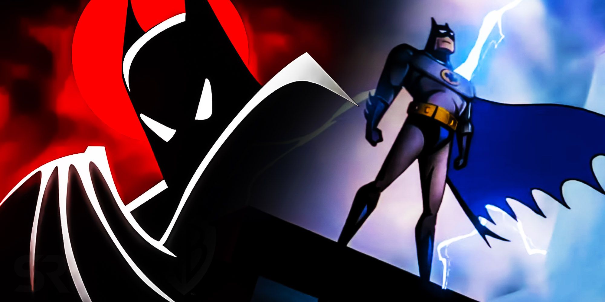 Batman the animated series logo and shot from the introduction