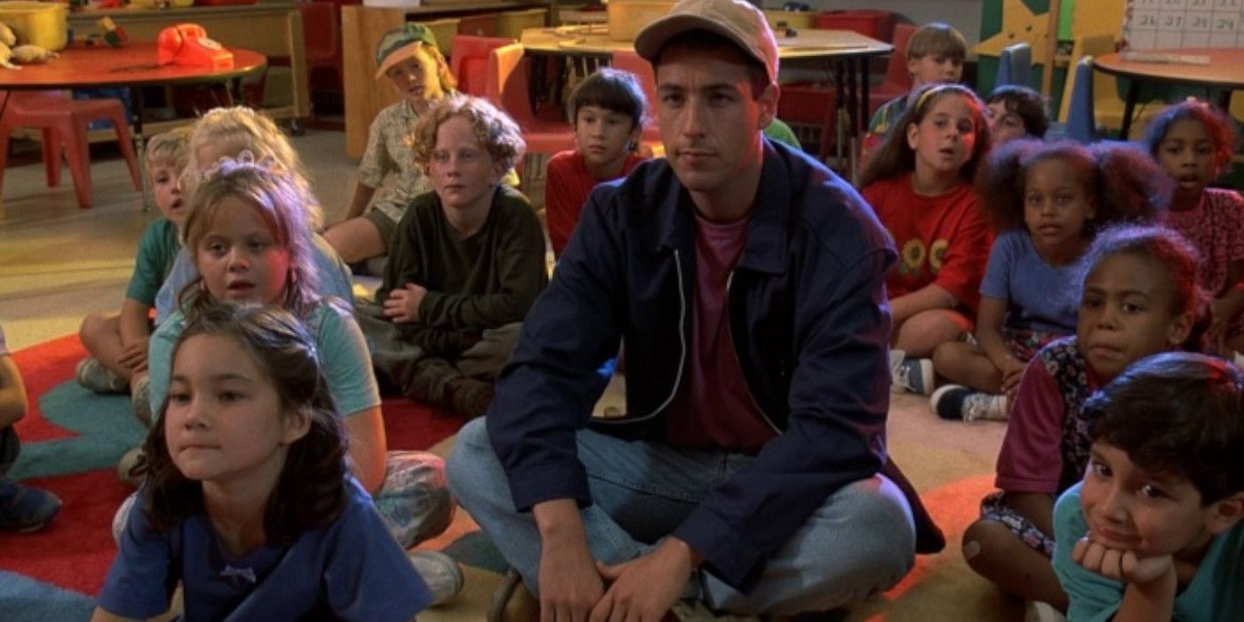 Billy sits with the kids in Billy Madison