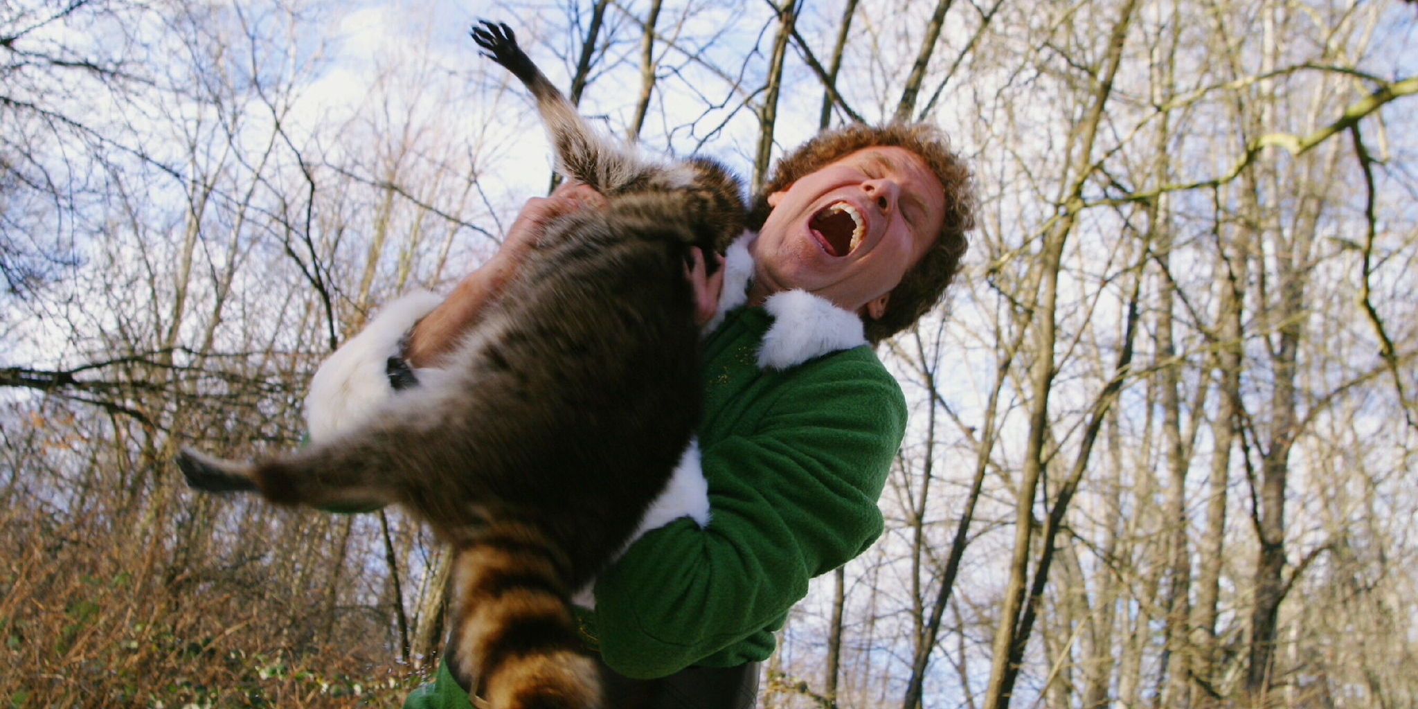 Buddy fighting a raccoon in Elf