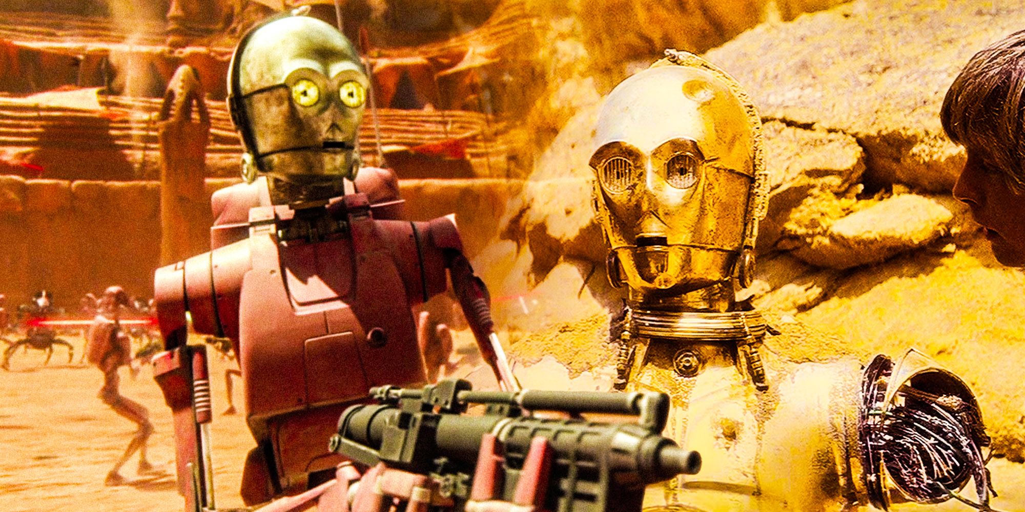 C3PO Damaged Star wars a new hope attack of the clones