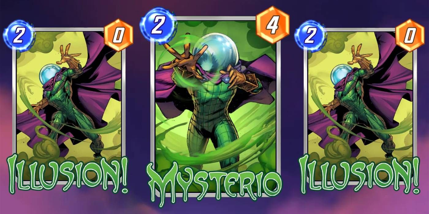Marvel Snap Mysterio and Two Illusions Which Are Created and Only Visible to Player who Used Card