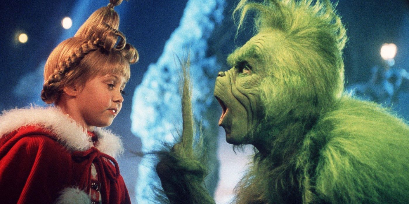 Cindy and the Grinch talking in Dr. Seuss' How the Grinch Stole Christmas. 