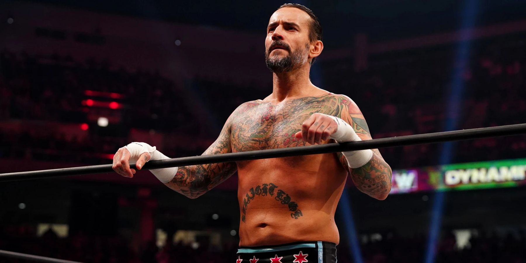 CM Punk before wrestling a match for AEW in 2022.