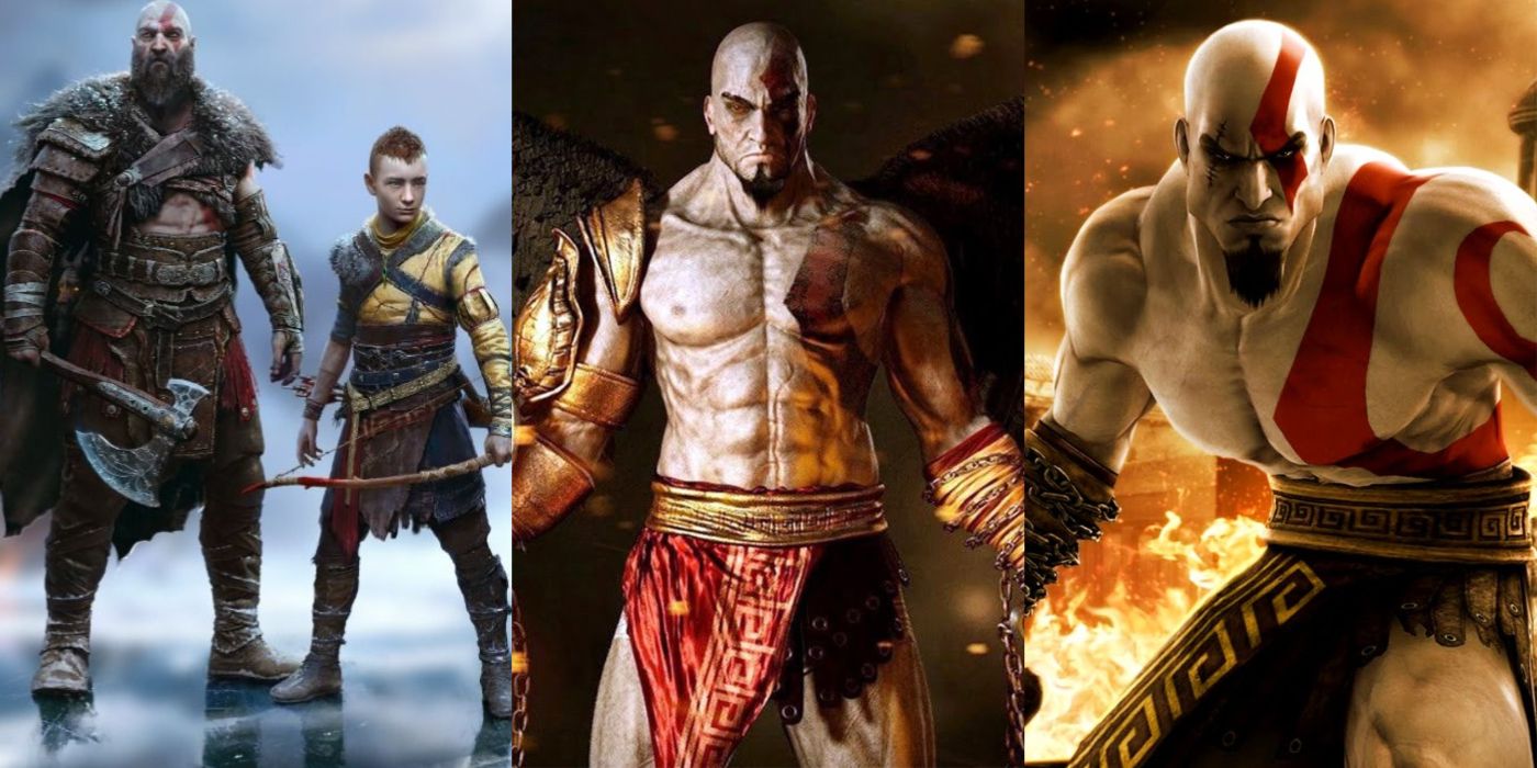 Split image of God of War characters