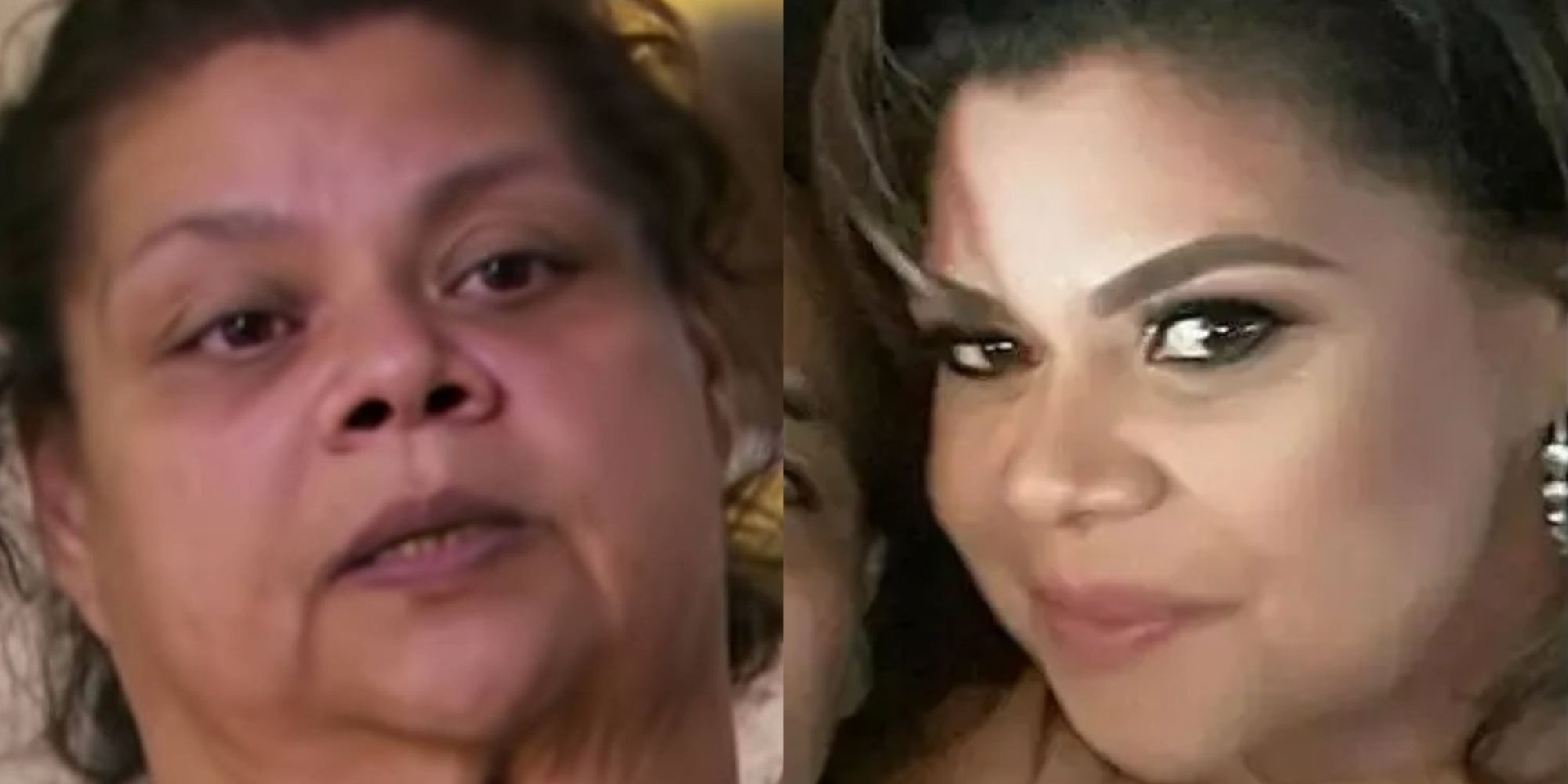 Split image of Lupe Samano in 2016 and a Facebook post of her smiling in 2019