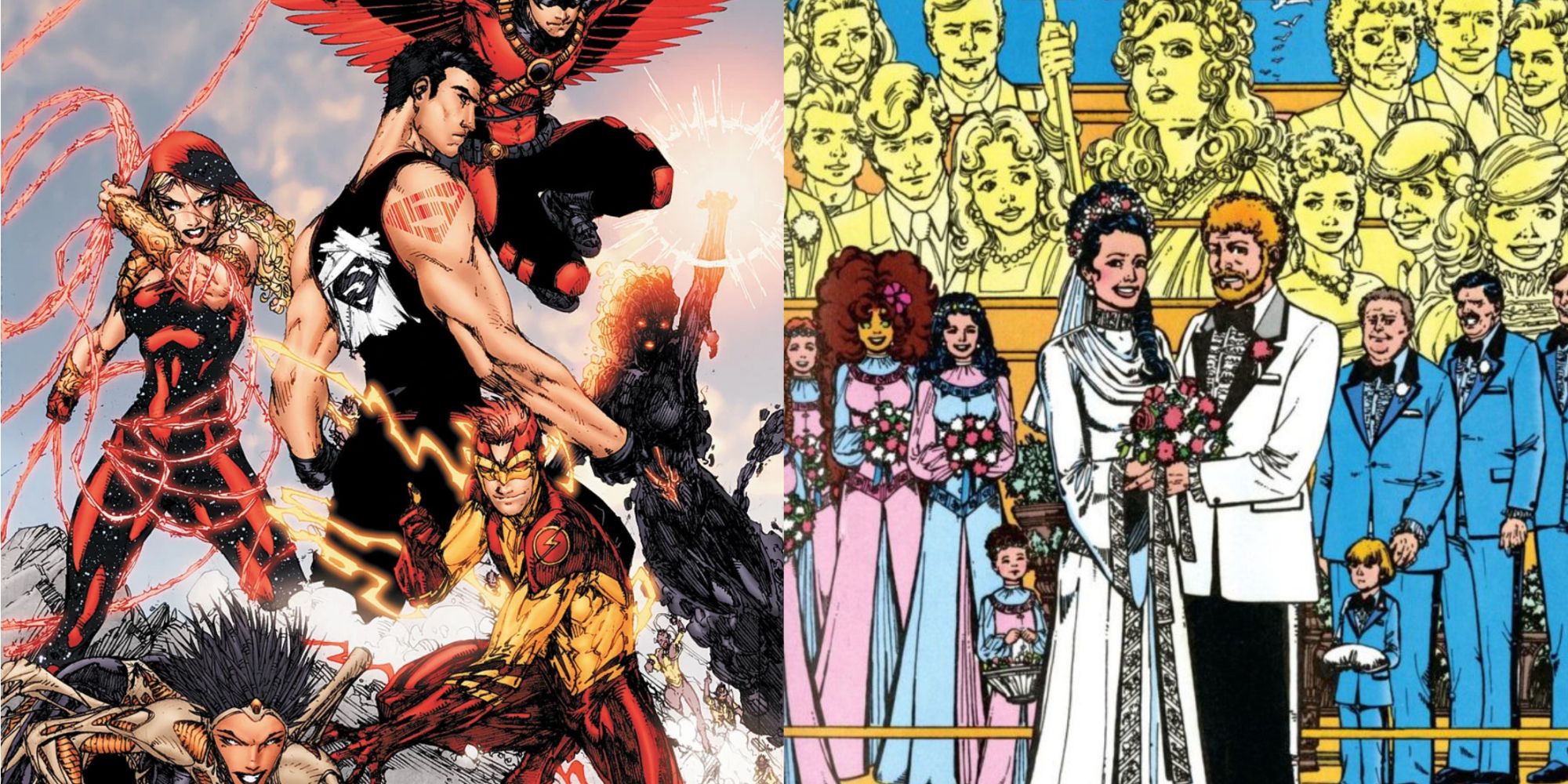 The New 52 Titans watch as Donna Troy and Terry Long get married