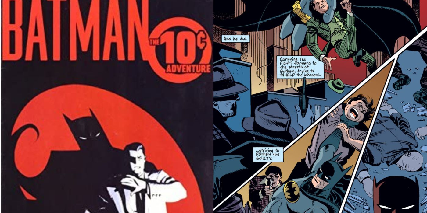 Split IMage Batman The 10 Cent Adventure e página de quadrinhos 