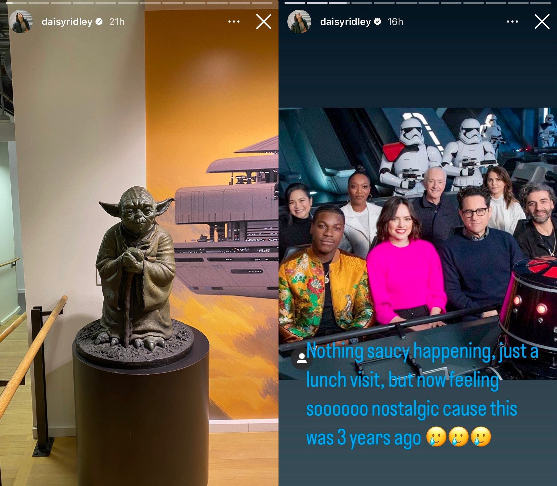 Daisy Ridley Lucasfilm conhecendo a história do Instagram