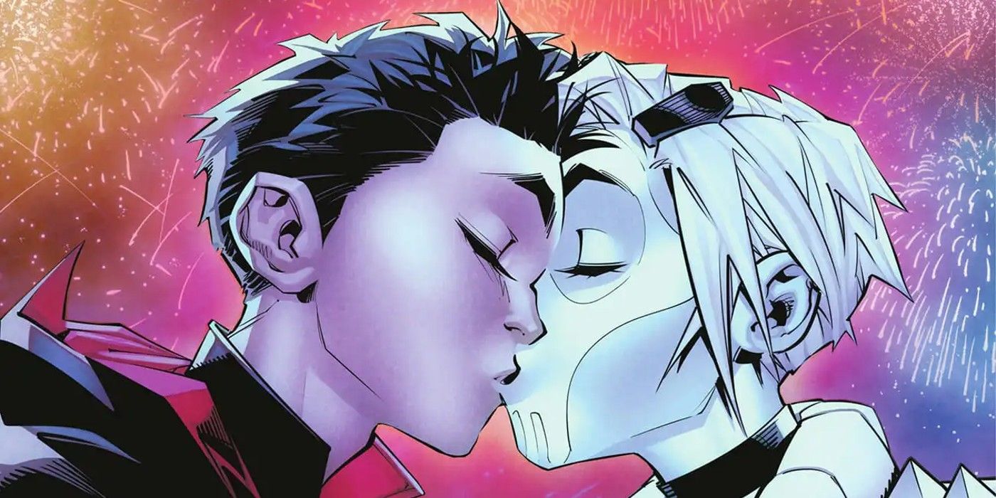 Damian Wayne e Flatline se beijam em Robin #11
