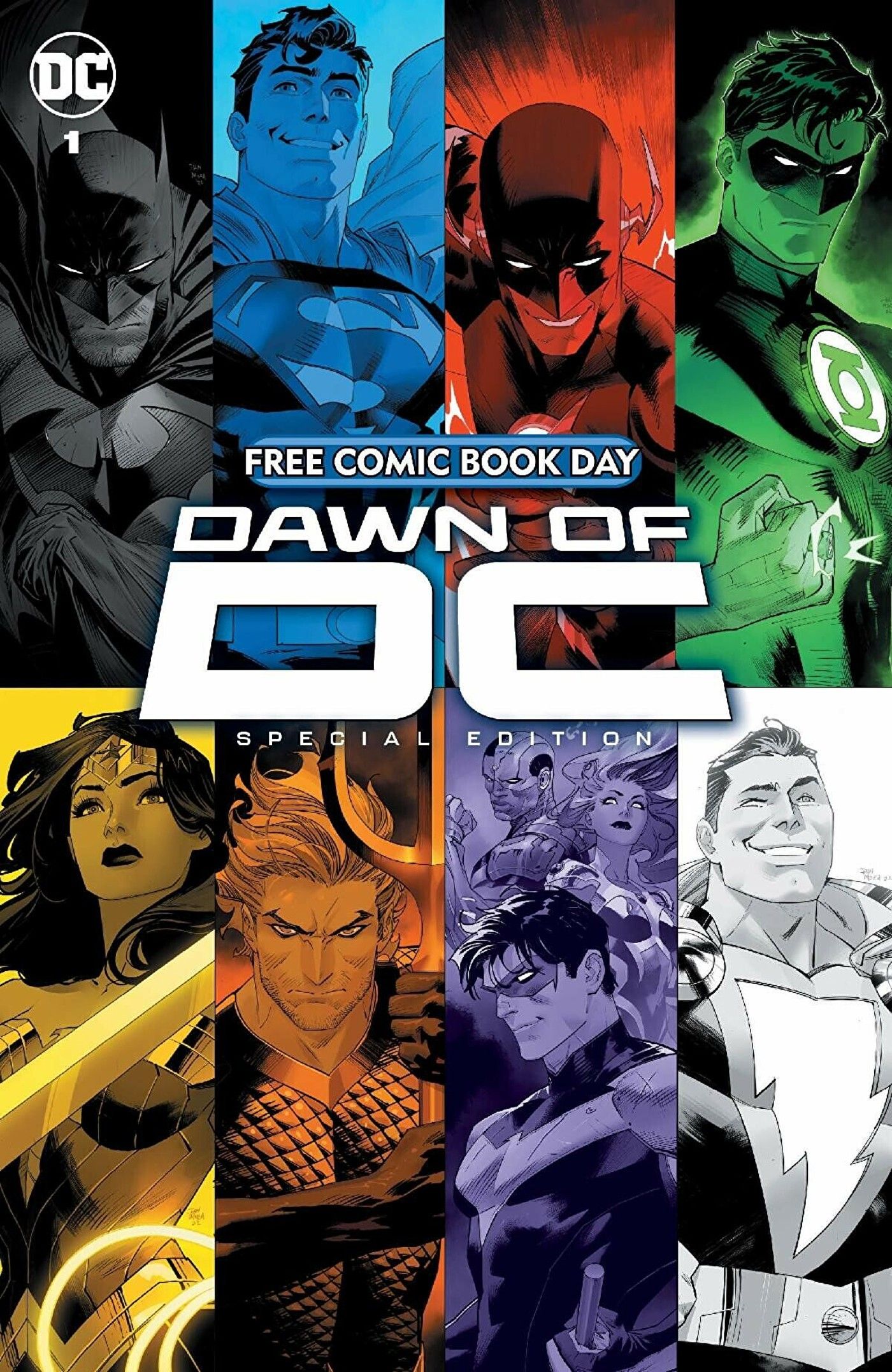 Dawn of DC FCBD Cover by Dan Mora Featuring Justice League
