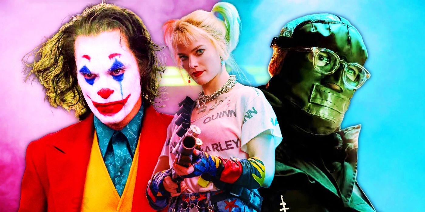 Joaquin Phoenix as Joker, Margot Robbie as Harley Quinn, and Paul Dano as Riddler 