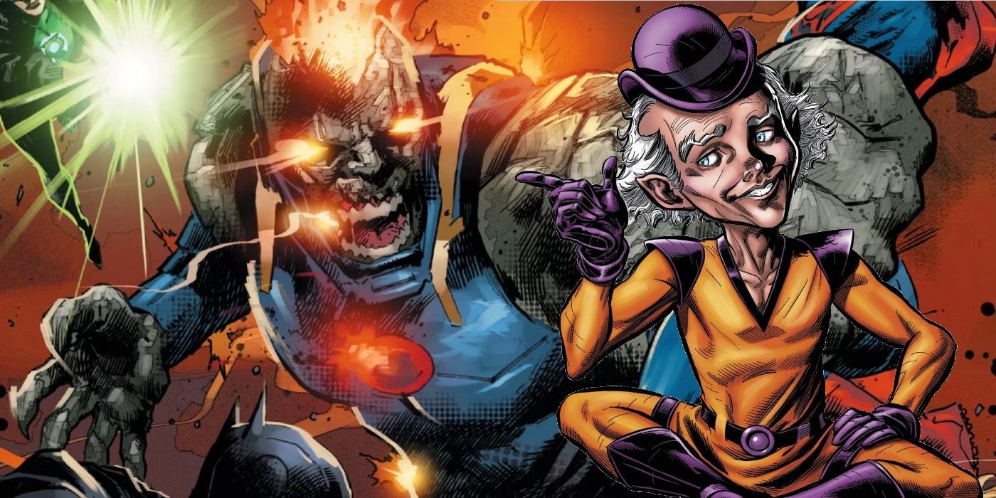 Mr. Mxyzptlk points at the undead version of Darkseid from DCeased: War of the Undead Gods